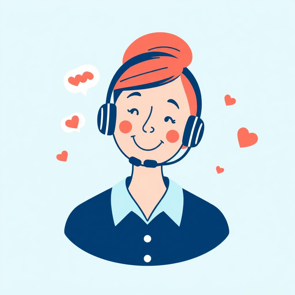 Friendly customer service representative wearing a headset