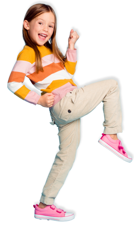 Happy, energetic girl wearing KiDiZ